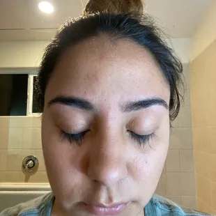 Not even completely different eye brows!