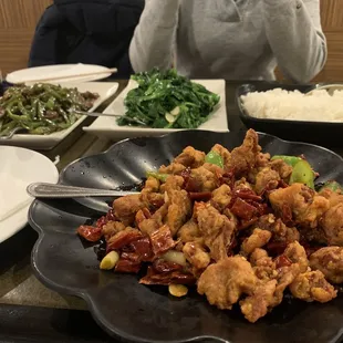 a plate of food on a table