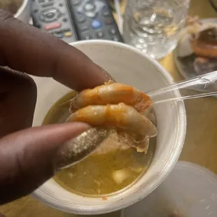 Dirty shrimp from the gumbo.
