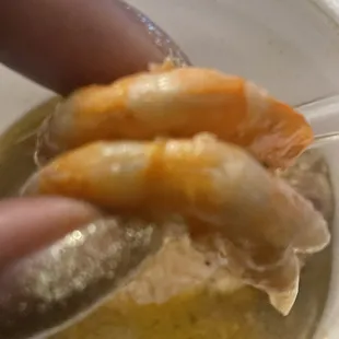 Close up of the shrimp that was not cleaned!!!