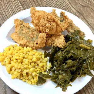 Whiting Fish, collard greens and corn... I thought I was going to eat light tonight. NOT!