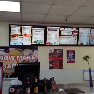 Counter area and menu