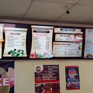 Menu over the counter