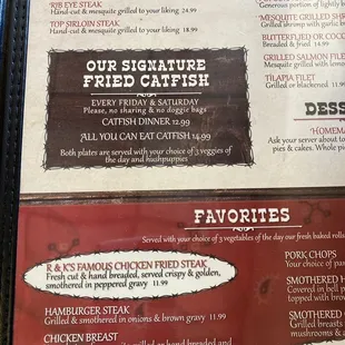 Inside of menu