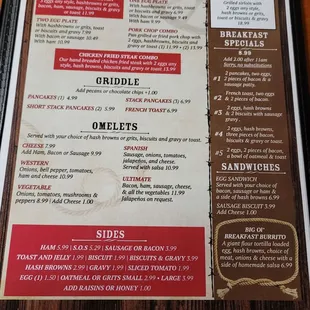 Breakfast and Breakfast Specials