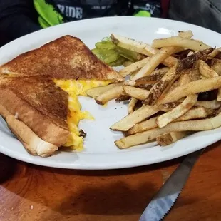 Kids grilled cheese and fries. $4.99