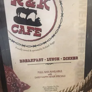 Menu Cover