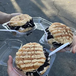 two ice cream sandwiches