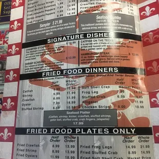 menu