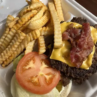 Boss Man Burger and Fries. Very good!