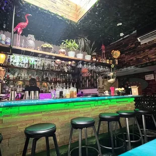 Tiki ambiance. Don't forget ALL DAY happy hour on Sunday