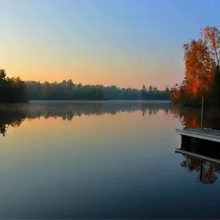 a dock on a lake