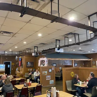 Train track on the ceiling