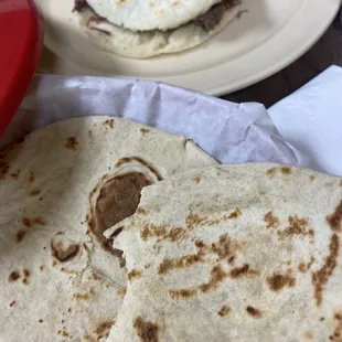 a tortilla and an egg