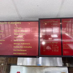 menus and prices