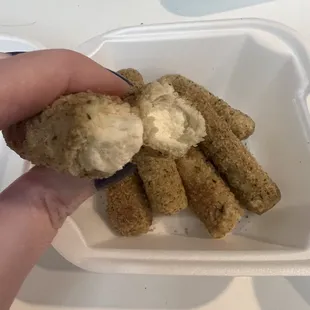 An order of frozen Mozzarella Sticks they sent home as a replacement for the onion rings they were out of