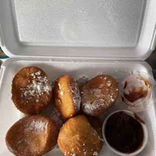 Fried biscuits with apple butter
