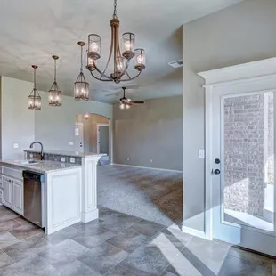 a kitchen and dining room