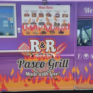 a purple food truck