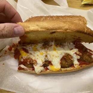 This is the worst Meatball Sandwich on the planet. Avoid R&amp;R Pizza Express. Find a school cafeteria, for better food.