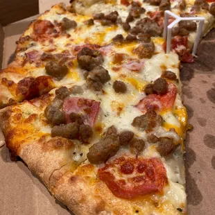 White sauce meat lovers pizza.  Amazing!!