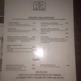 menu