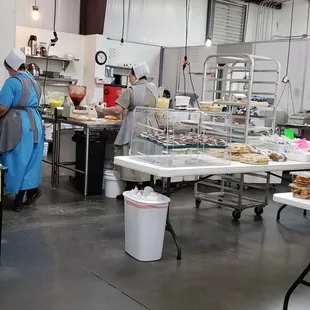 workers working in a kitchen