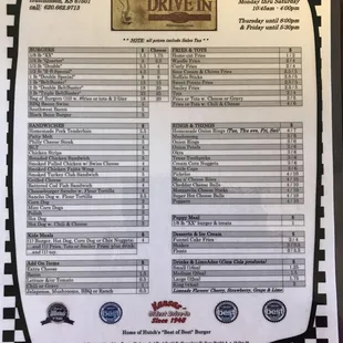 Menu 01 Jan 20