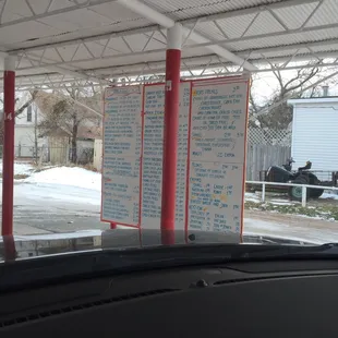 The menu with a pole in the way.