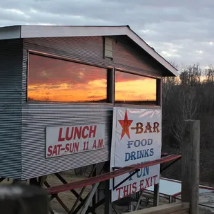 a view of the sunset