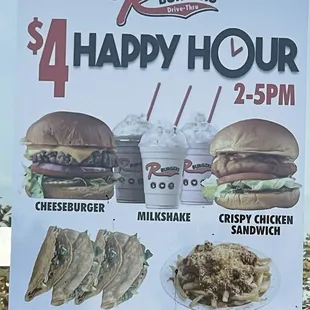 Happy hour 2pm-5pm....7 days a week!!! $4.00 specials!!