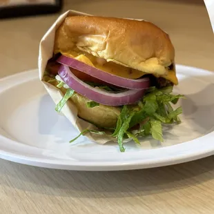 a sandwich on a white plate