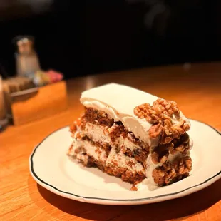 a piece of cake on a plate