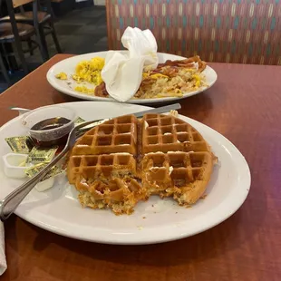 waffles, food