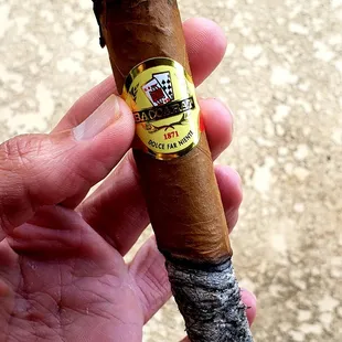 a hand holding a cigar