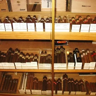 shelves of cigars