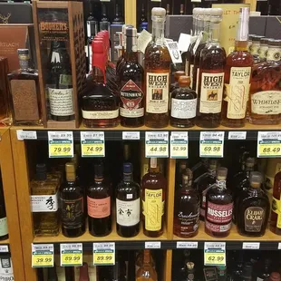 shelves of liquor