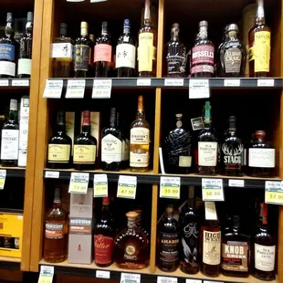 shelves of liquor