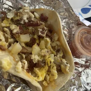 Bacon, Egg, Potato and Cheese