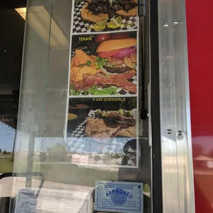 a menu for a fast food restaurant