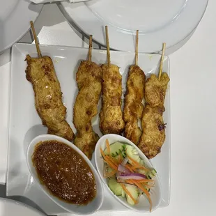 Chicken Satay &amp; peanut sauce was good