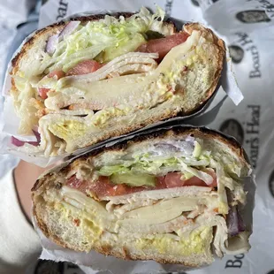 two halves of a sandwich