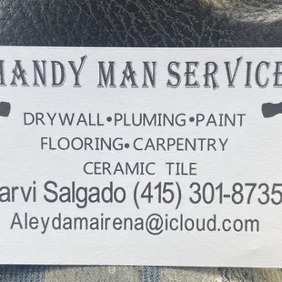 handy man service business card