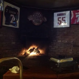 Fireplace at bar