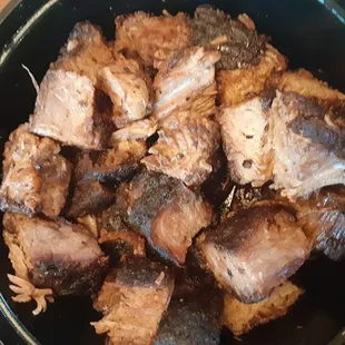 Perfectly smoked burnt ends.