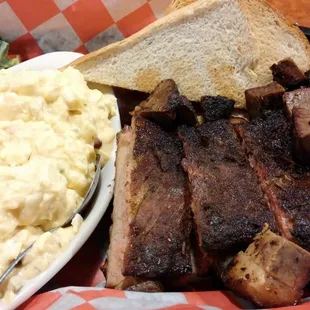 2 meat platter- burnt ends and pork rib