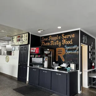 the inside of a restaurant