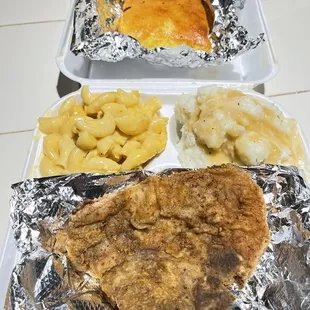 two trays of food on a table