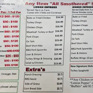 Menu as of March 22 2024