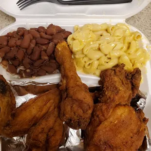 Fried chicken plate was good! Bean and rice are great and the mac is some of the best out there!